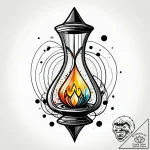 Atomic explosion in hourglass, artistic tatto… – style Jagger Old – tattoo sketch (14.11.2025 10:11)