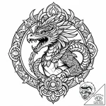 Quetzalcoatl, tattoo drawing outline, clean l… – style Jaeger Mini – tattoo sketch (14.11.2025 10:47)