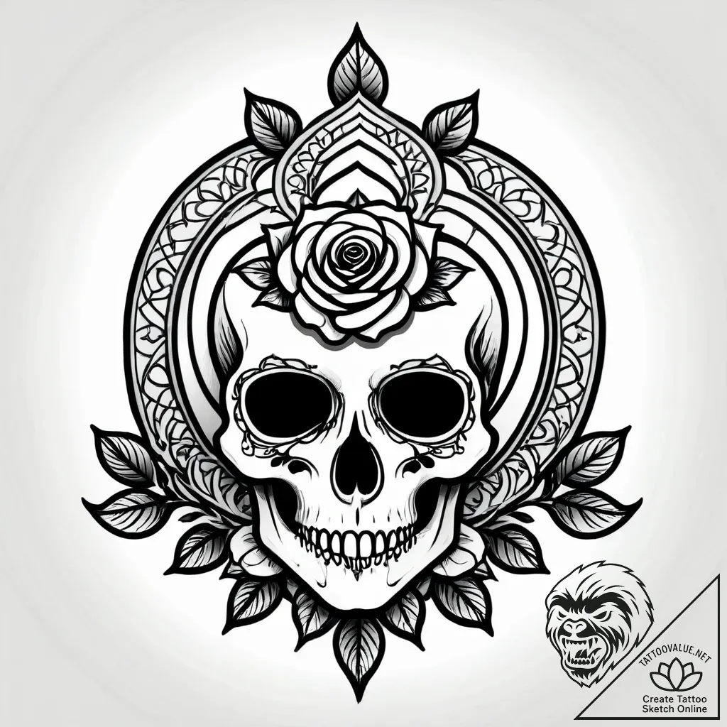 Bone mirror reflecting hollow eyes, tattoo sk... - style Jagger Old - tattoo sketch (14.11.2025 11:11)