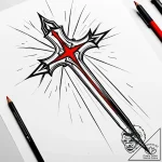 Arcane spear casting shadows, tattoo flash sh… – style Jaeger Simple – tattoo sketch (14.11.2025 11:22)