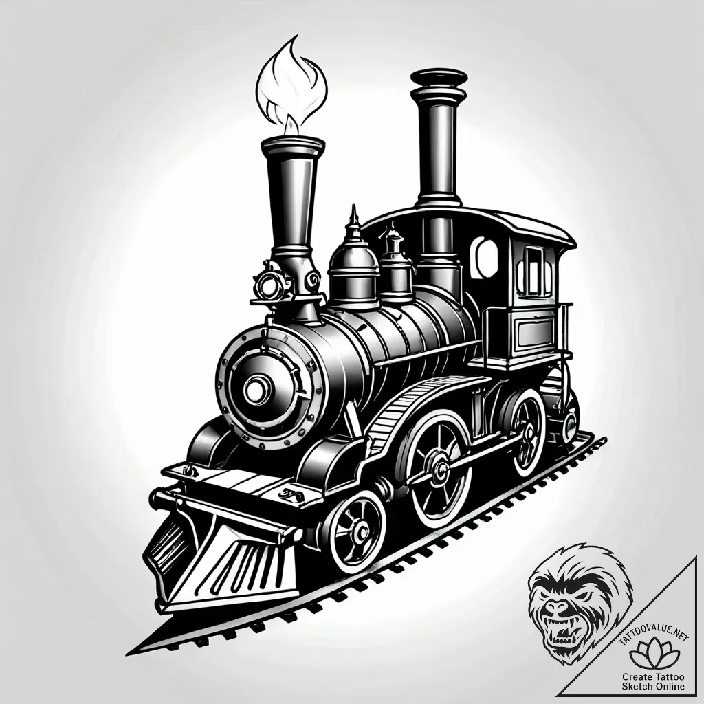Traction engine, old and steam-powered, but w... - style Jagger Old - tattoo sketch (14.11.2025 11:31)