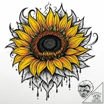 Sunflower beneath burning veil, concept art f… – style Jaeger Mini – tattoo sketch (14.11.2025 11:46)