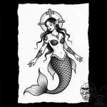 Mermaid, tattoo sketch design, black and whit… – style Flux Inscriptions – tattoo sketch (14.11.2025 11:57)
