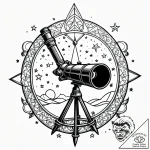A telescope pointing at the stars, concept ar… – style Jagger Old – tattoo sketch (14.11.2025 12:12)