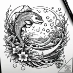 Eskizto, tattoo sketch, nemo with bubbles and… – style Jaeger Simple – tattoo sketch (14.11.2025 12:22)