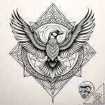 Sirin (mythical bird-woman), ink illustration… – style Jaeger Simple – tattoo sketch (14.11.2025 12:42)