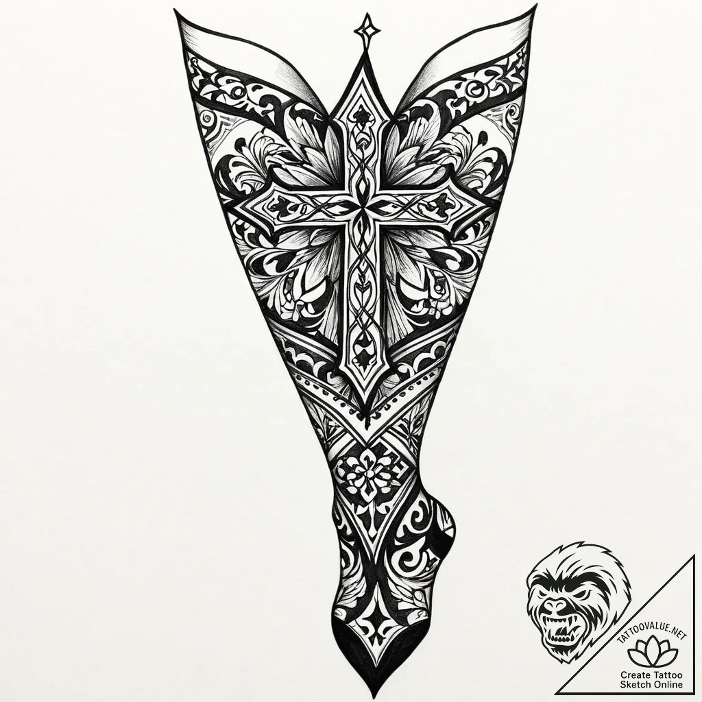 Stockings, tattoo sketch design, sepia tone s... - style Jaeger Mini - tattoo sketch (14.11.2025 13:06)