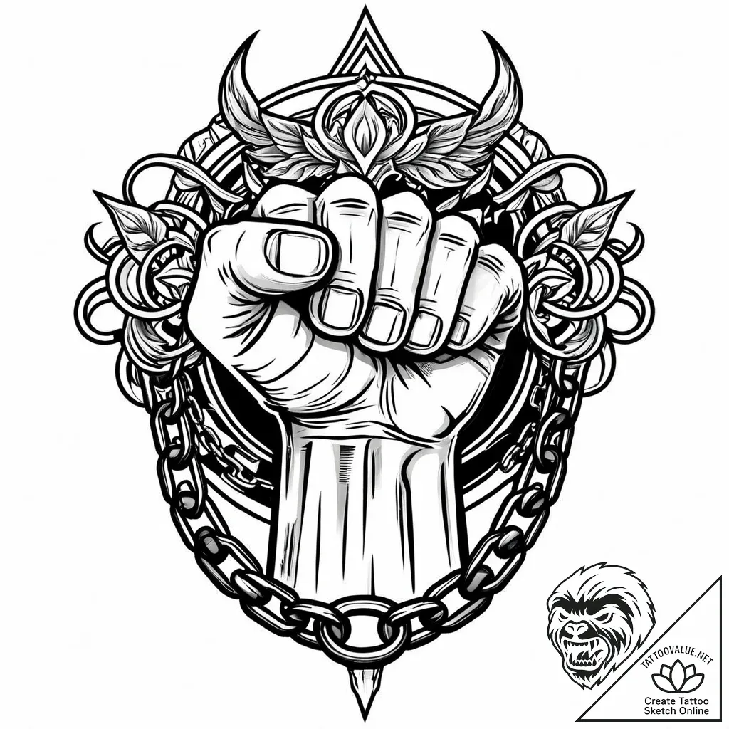 Motorcycle chain wrapped around a clenched fi... - style Jaeger Mini - tattoo sketch (14.11.2025 13:27)