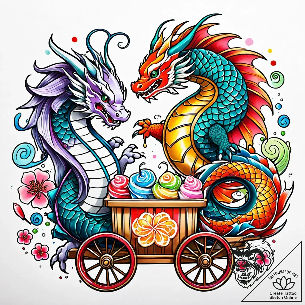 Tattoo sketch, ralph and vanellope riding can... - style Jaeger Simple - tattoo sketch (14.11.2025 14:02)