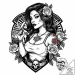 Eskizto, tattoo sketch, colette with knife an… – style Jaeger Mini – tattoo sketch (14.11.2025 14:27)