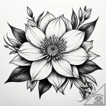 Ivory flower blooming in void, concept art fo… – style Jaeger Simple – tattoo sketch (14.11.2025 15:37)