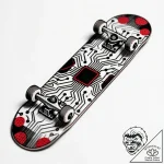 Skateboard deck with a circuit board design,… – style Flux Inscriptions – tattoo sketch (14.11.2025 16:07)