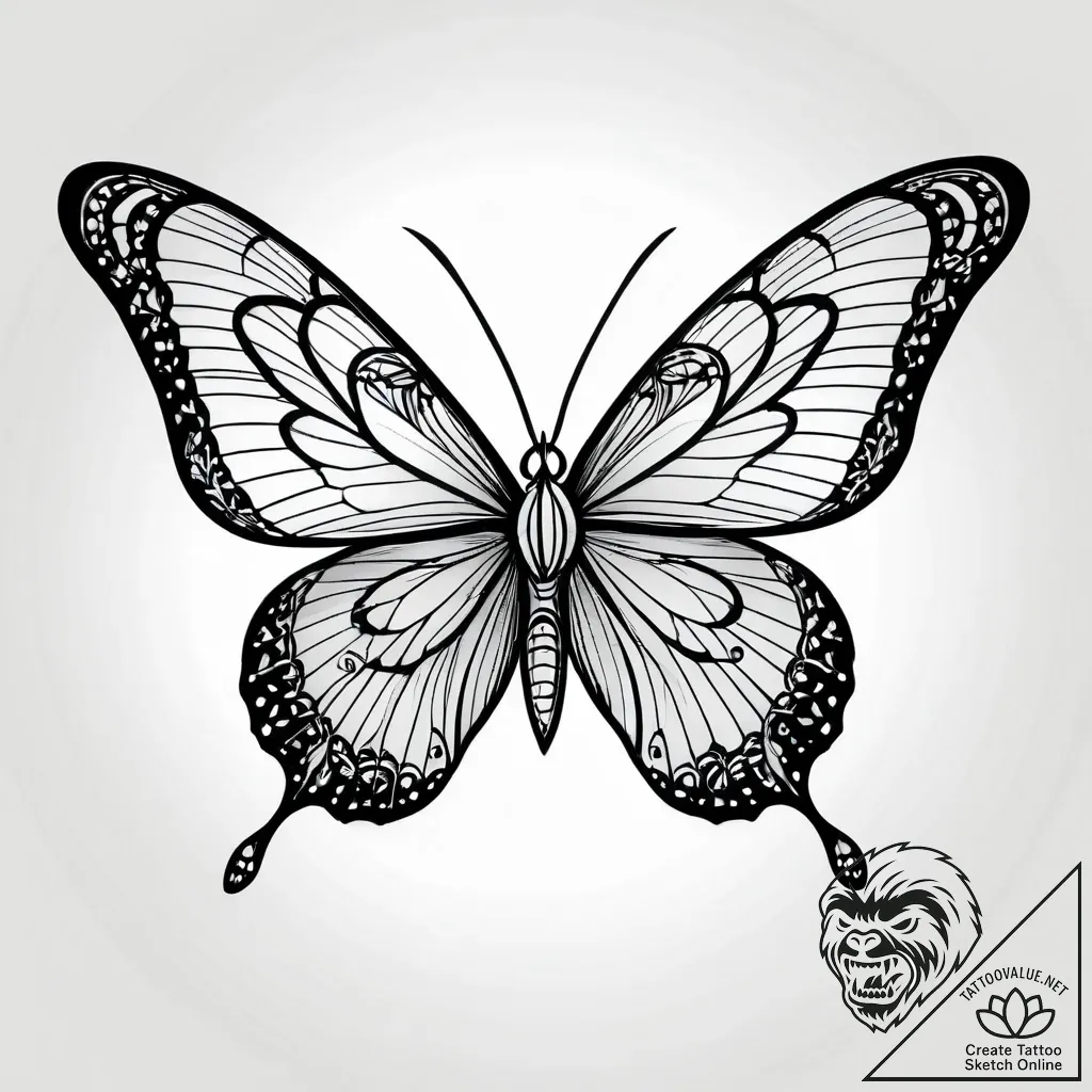 Butterfly with wings made of computer code, a... - style Jagger Old - tattoo sketch (14.11.2025 17:56)