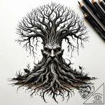 Mandrake root – style Jaeger Simple – tattoo sketch (14.11.2025 18:17)