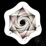 Dodecahedron (polyhedron) floating, with each… – style Flux Inscriptions – tattoo sketch (14.11.2025 20:07)