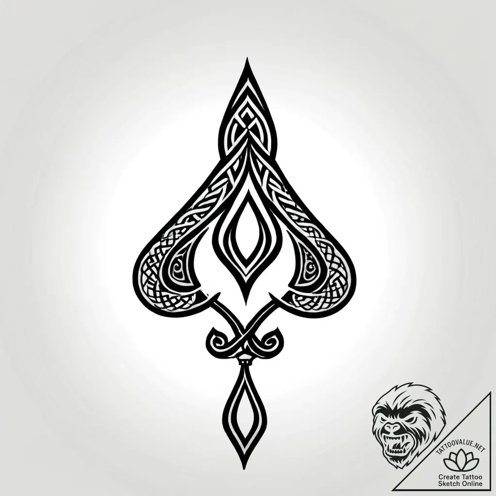 Tattoo sketch, merida silhouette with celtic... - style Jagger Old - tattoo sketch (14.11.2025 20:36)