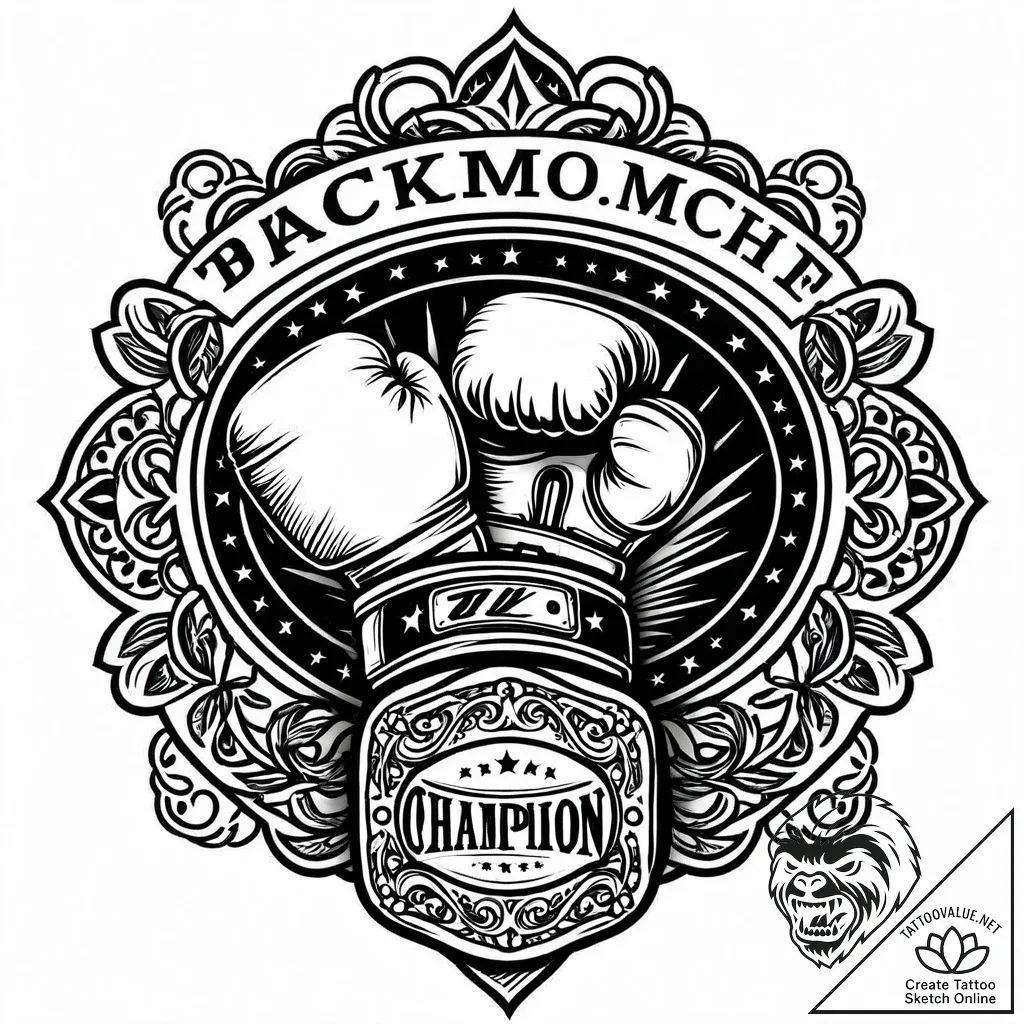 A vintage boxing glove with a championship be... - style Jaeger Mini - tattoo sketch (14.11.2025 21:07)