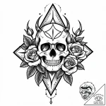 Arrowhead fused with crystal, tattoo drawing… – style Jaeger Mini – tattoo sketch (14.11.2025 21:47)