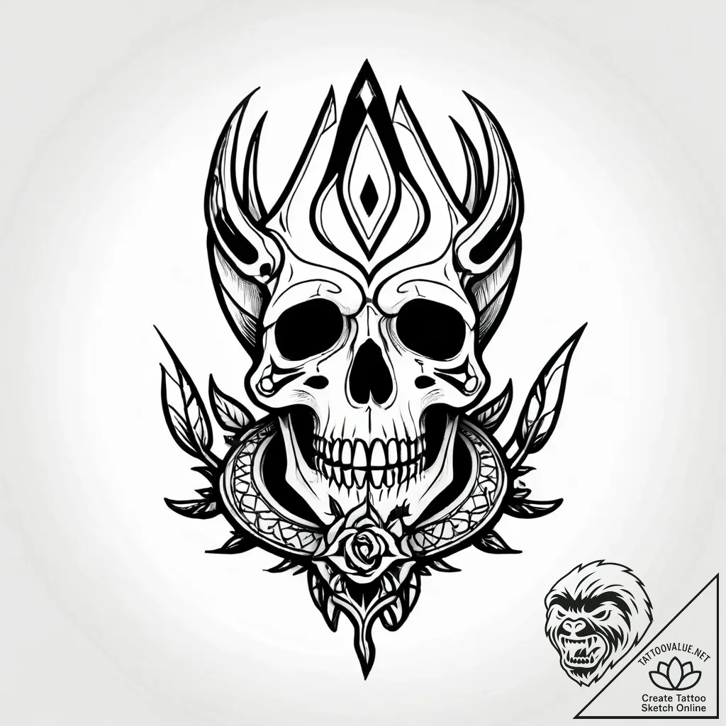 Hand giving the 'rock on' sign, skeletal, tat... - style Jagger Old - tattoo sketch (14.11.2025 22:37)