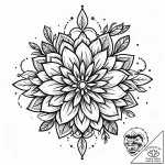 Flower, tattoo flash sheet design, black and… – style Jaeger Mini – tattoo sketch (14.11.2025 23:46)