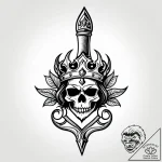 Knife crowned in ivy, tattoo flash sheet desi… – style Jagger Old – tattoo sketch (15.11.2025 01:56)