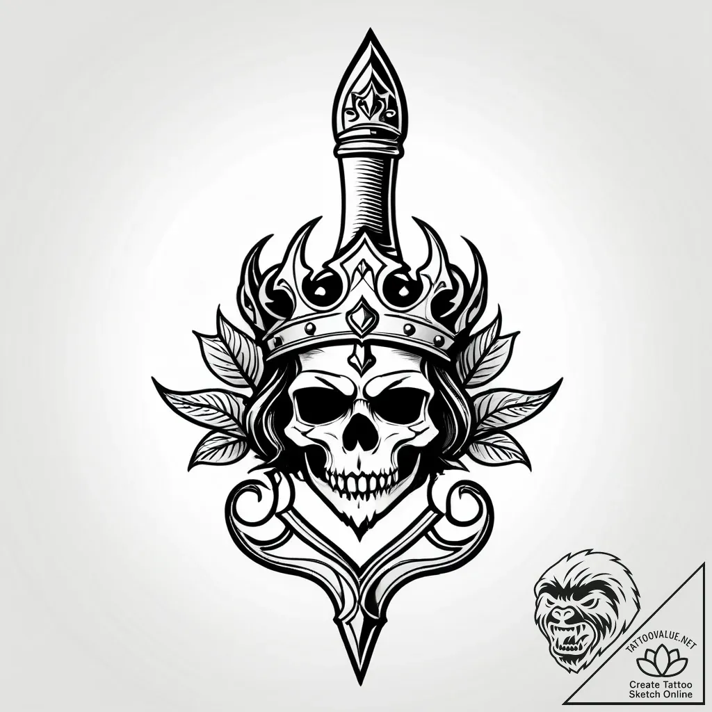 Knife crowned in ivy, tattoo flash sheet desi... - style Jagger Old - tattoo sketch (15.11.2025 01:56)