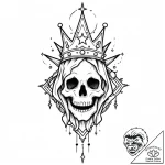 Ghost relic crowned in stars, tattoo sketch d… – style Jaeger Mini – tattoo sketch (15.11.2025 02:27)
