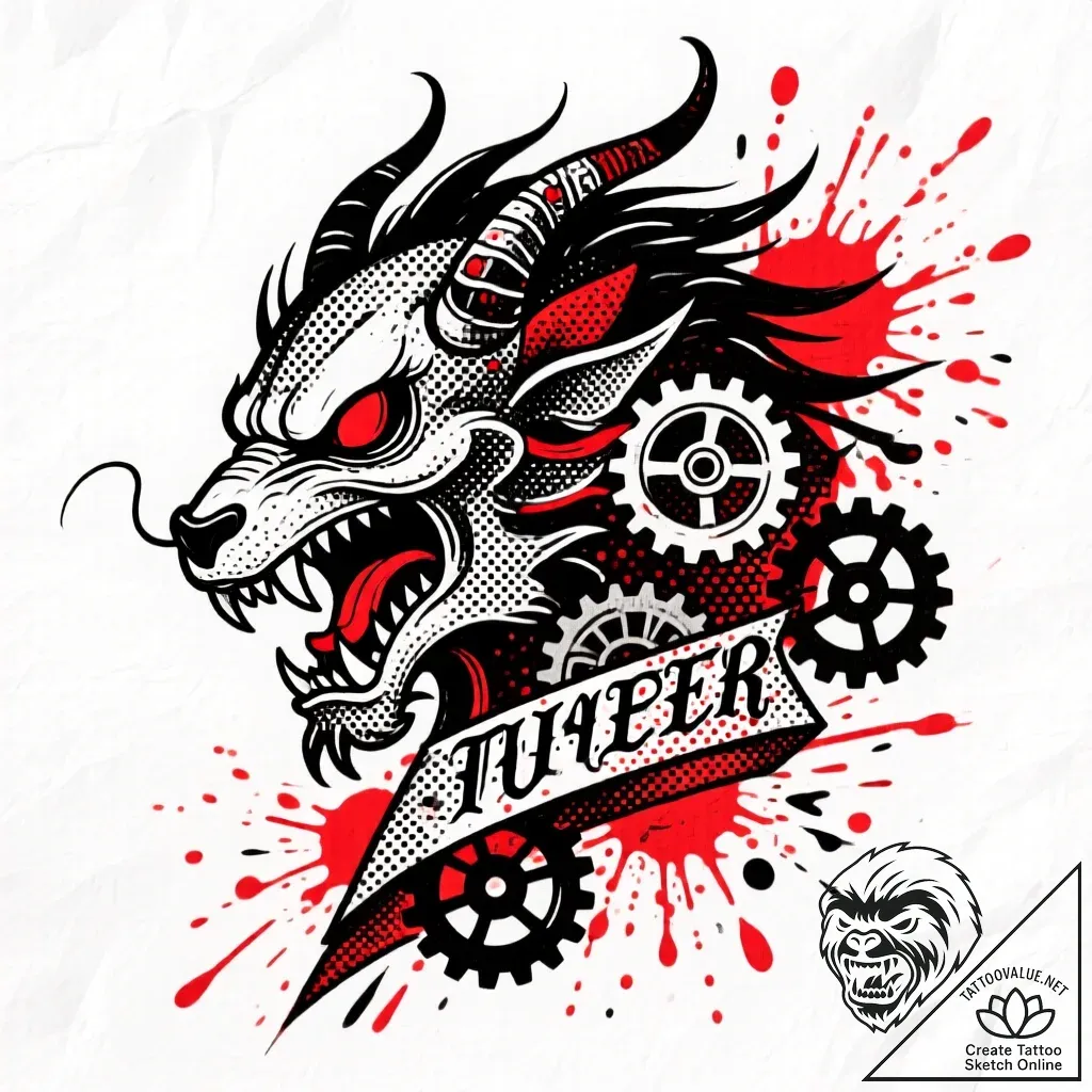 с‚р°с‚сѓ-рјр°сѓс‚рµсђ, artistic tattoo sketch... - style Flux Inscriptions - tattoo sketch (15.11.2025 02:47)