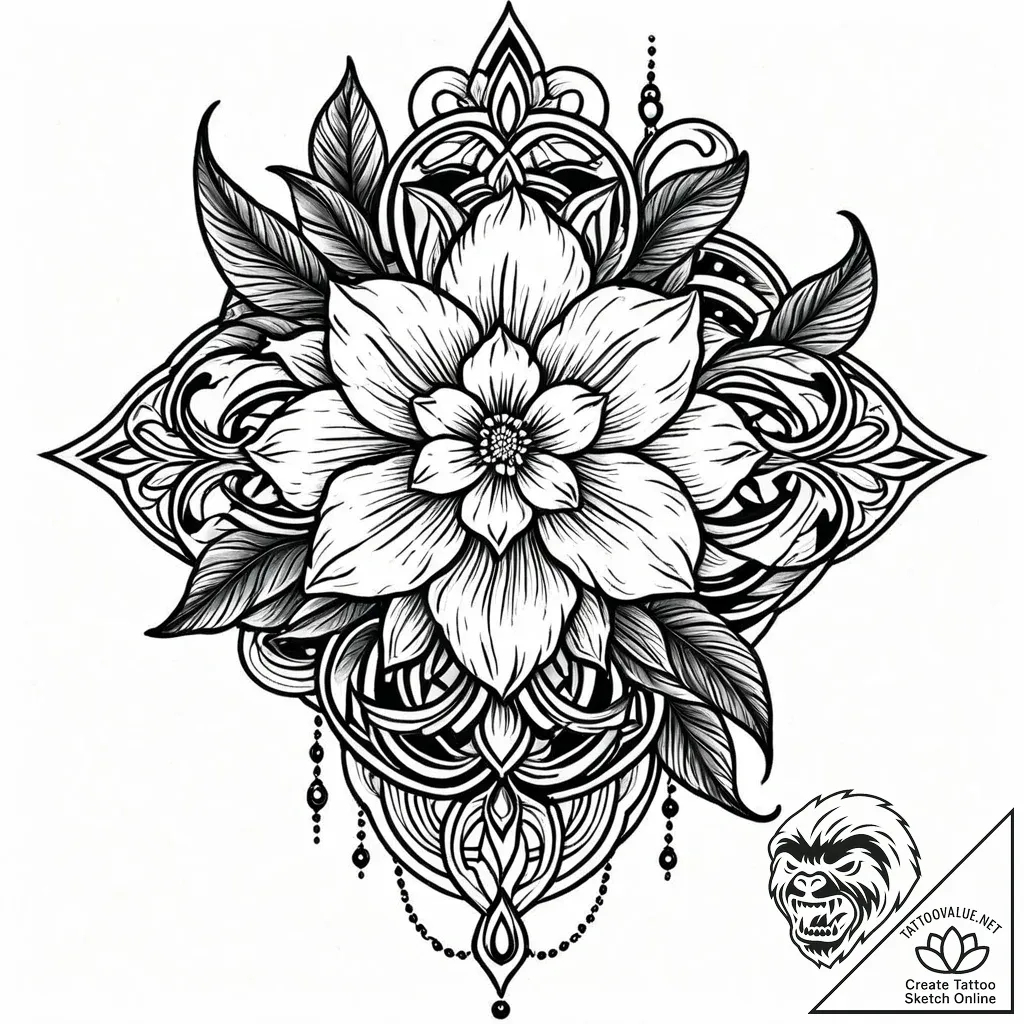 Narcissus, artistic tattoo sketch, on a clean... - style Jaeger Mini - tattoo sketch (15.11.2025 04:27)