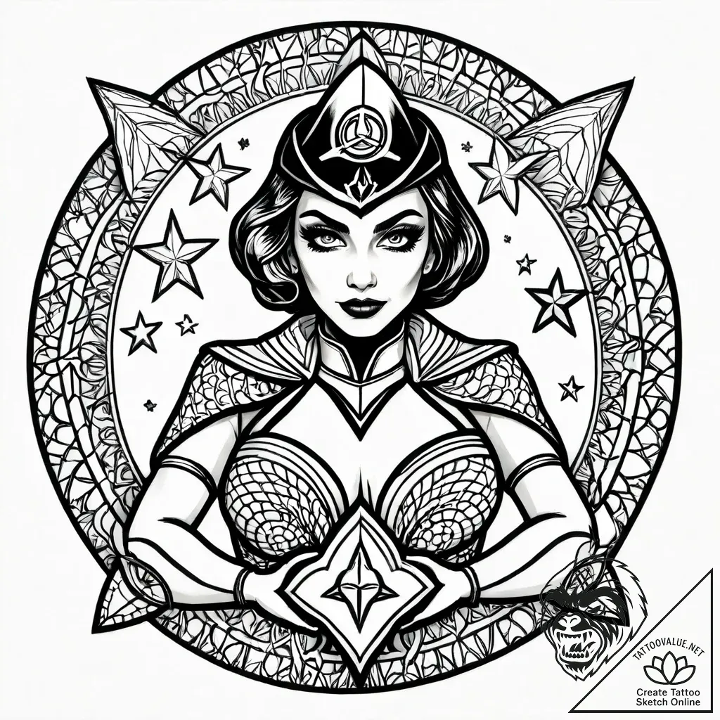 Tat tattoo sketch, comic book fan with dynami... - style Jagger Old - tattoo sketch (15.11.2025 04:37)
