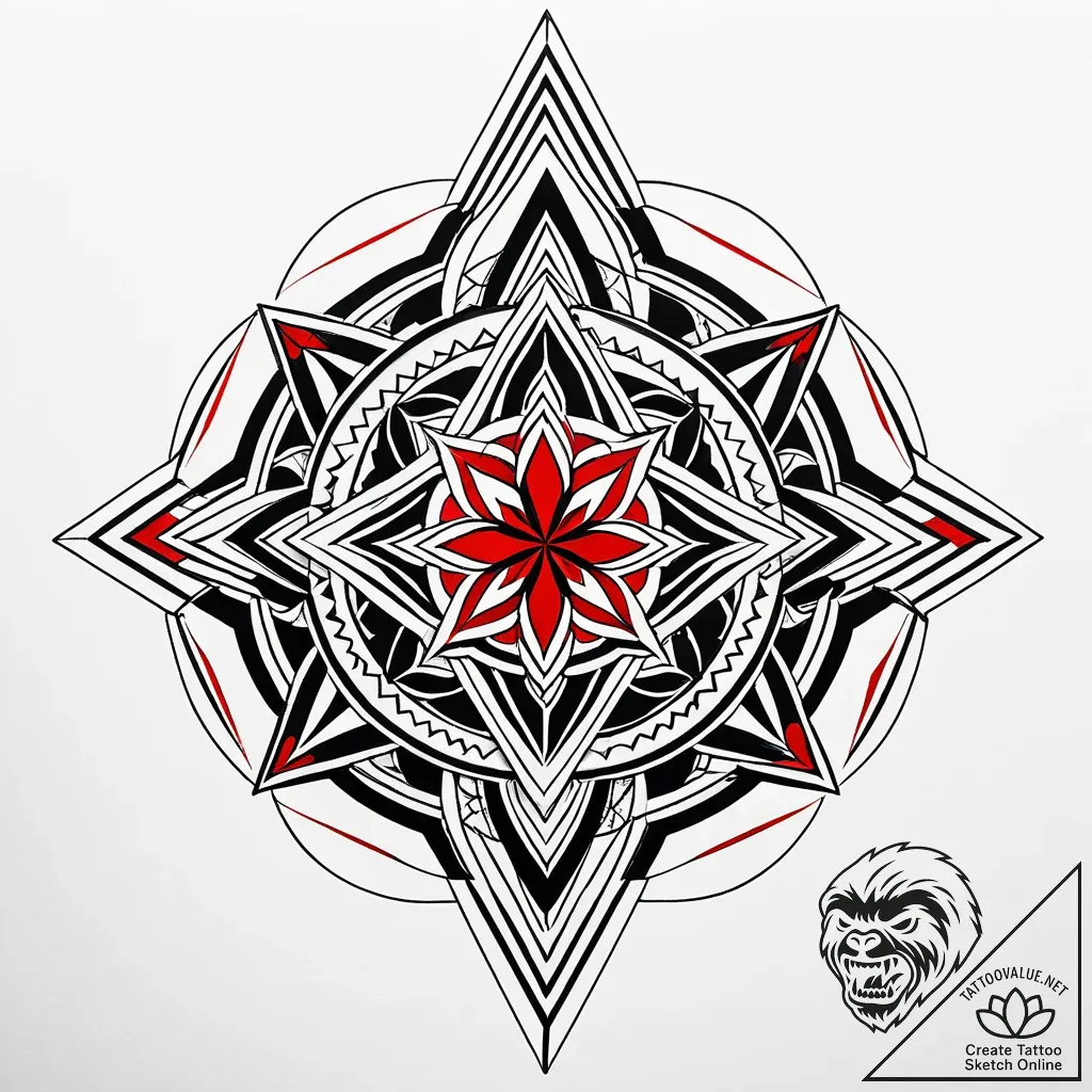 Flag, concept art for tattoo, minimalist appr... - style Jaeger Simple - tattoo sketch (15.11.2025 04:57)