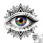 Sewer grate with a single, monstrous eye peer… – style Flux Inscriptions – tattoo sketch (15.11.2025 05:27)