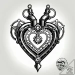 Steampunk heart with pipes and pressure gauge… – style Jagger Old – tattoo sketch (15.11.2025 06:36)