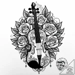 Violin, tattoo sketch design, highly detailed… – style Jaeger Mini – tattoo sketch (15.11.2025 08:26)