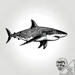 Tattoo sketch, maui with giant shark shadow,… – style Jagger Old – tattoo sketch (15.11.2025 09:16)