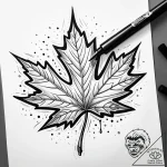 Maple leaf, artistic tattoo sketch, on a clea… – style Jaeger Simple – tattoo sketch (15.11.2025 09:37)