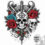 Caduceus staff, representing balance and nego… – style Jaeger Mini – tattoo sketch (15.11.2025 11:07)