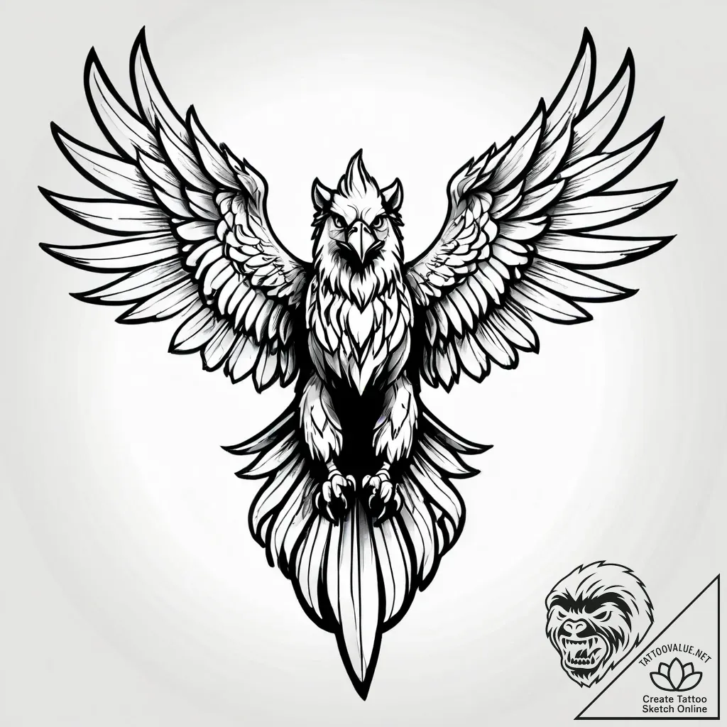 Tat tattoo sketch, fierce griffon with eagle... - style Jagger Old - tattoo sketch (15.11.2025 11:56)
