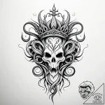 Ghost serpent crowned with roots, artistic ta… – style Jaeger Simple – tattoo sketch (15.11.2025 12:17)
