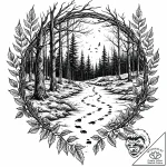 Tat tattoo sketch, hunter tracking footprints… – style Jaeger Mini – tattoo sketch (15.11.2025 12:27)