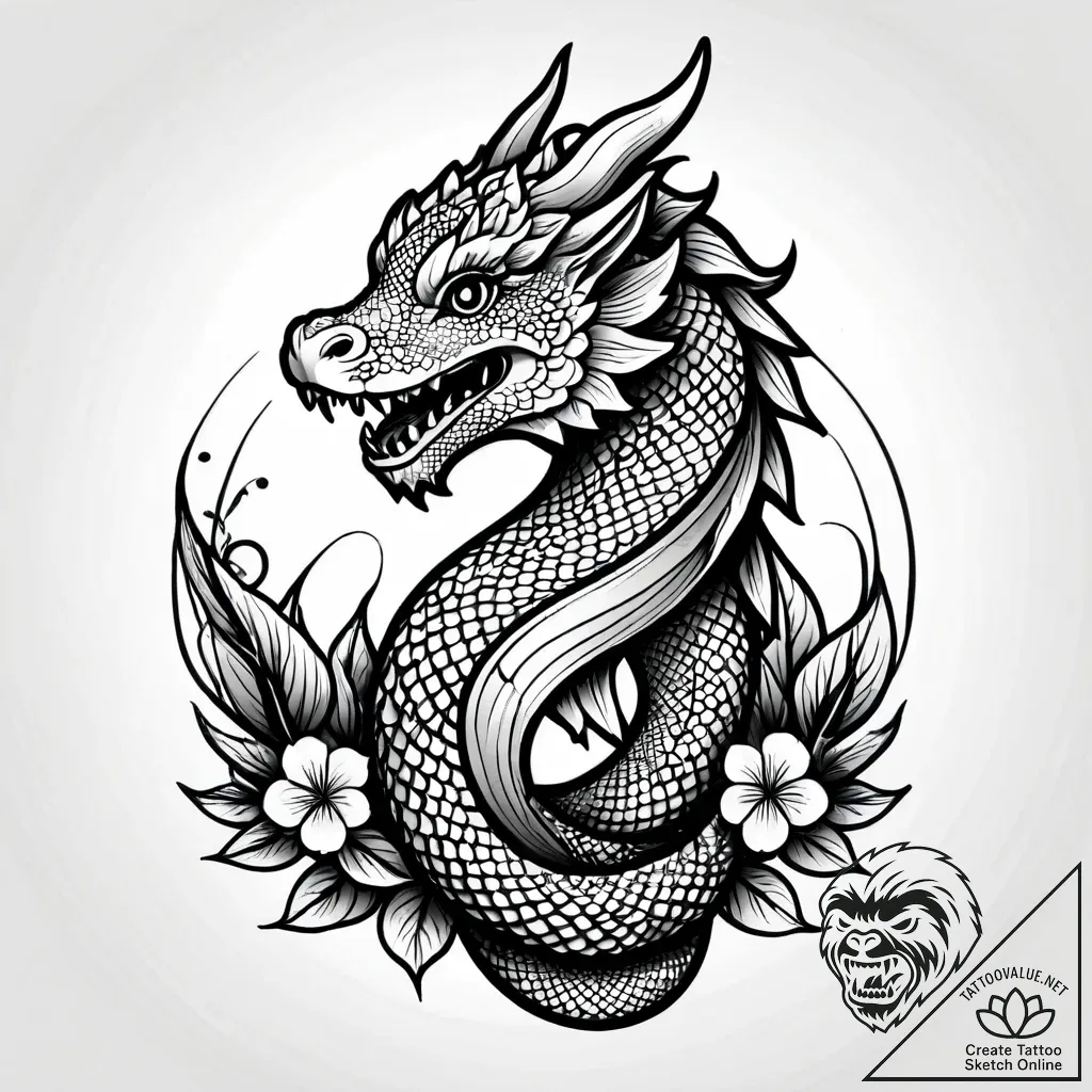 Hydrangea, tattoo drawing outline, dotwork sh... - style Jagger Old - tattoo sketch (15.11.2025 12:36)