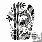 A detailed bamboo mat, woven,, ink illustrati… – style Flux Inscriptions – tattoo sketch (15.11.2025 12:47)