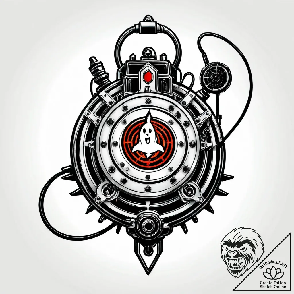 A ghostbusters ghost trap - style Jagger Old - tattoo sketch (15.11.2025 13:56)
