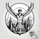 Tat tattoo sketch, comic book hero flying ove… – style Jagger Old – tattoo sketch (15.11.2025 15:17)