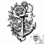 Tat tattoo sketch, anchor wrapped in roses an… – style Jaeger Mini – tattoo sketch (15.11.2025 15:47)