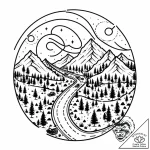 Tattoo sketch, hand-drawn map with winding ro… – style Jaeger Mini – tattoo sketch (15.11.2025 16:27)