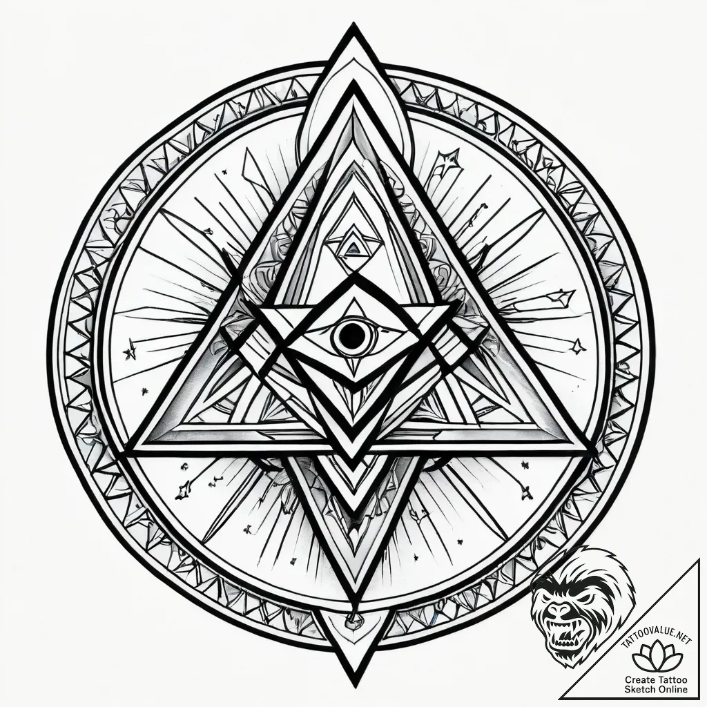 Tat tattoo sketch, sacred geometry combined w... - style Jagger Old - tattoo sketch (15.11.2025 17:17)