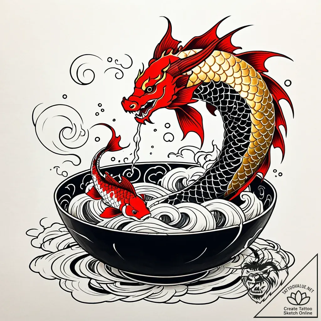 Kintsugi bowl bleeding golden light, tattoo s... - style Jaeger Simple - tattoo sketch (15.11.2025 17:37)