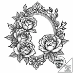 Tat tattoo sketch, romantic silhouette framed… – style Jaeger Mini – tattoo sketch (15.11.2025 18:57)