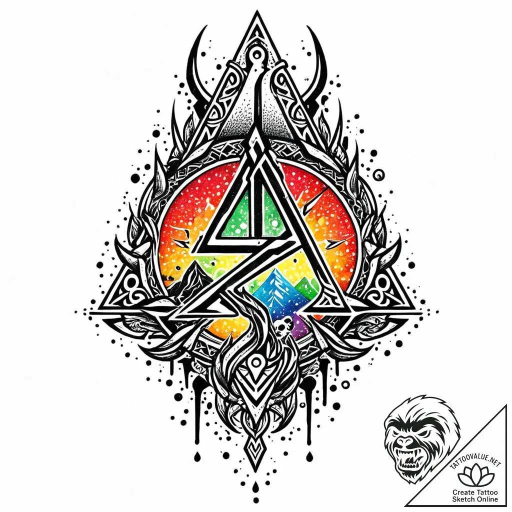 Zen blade devouring ancient rune, ink illustr... - style Jaeger Mini - tattoo sketch (15.11.2025 19:37)